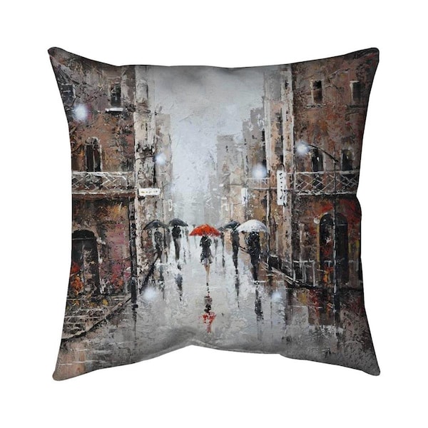 Fondo 20 x 20 in. City Rain-Double Sided Print Indoor Pillow - FO2796337
