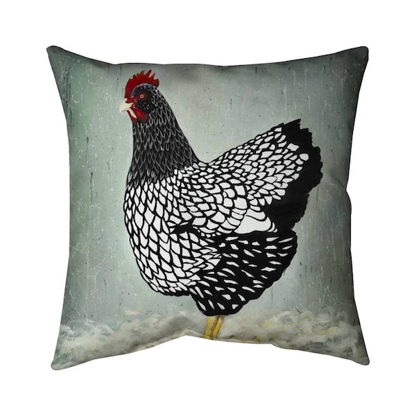 Begin Home Decor 20 x 20 in. Wyandotte Hen-Double Sided Print Indoor Pillow - 5541-2020-AN520
