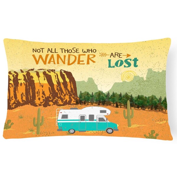 Carolines Treasures RV Camper Camping Wander Canvas Fabric Decorative Pillow - CA71864