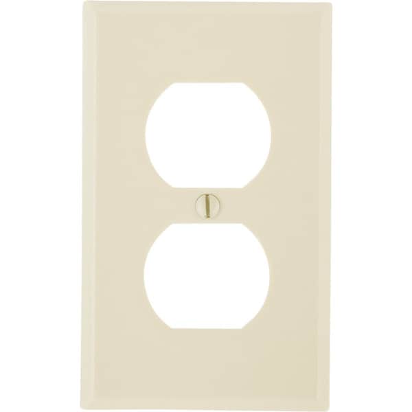 Leviton 1-Gang Smooth Plastic Outlet Wall Plate, Ivory - 020-86003