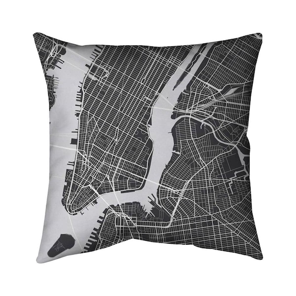Begin Home Decor 20 x 20 in. New-York City Plan-Double Sided Print Indoor Pillow - 5541-2020-TV16