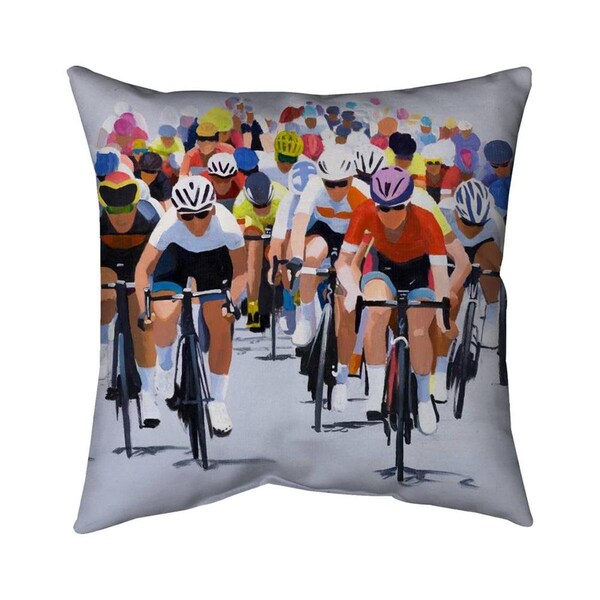 Begin Home Decor 26 x 26 in. Cycling Competition-Double Sided Print Indoor Pillow - 5541-2626-SP27