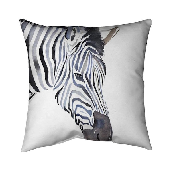 Begin Home Decor 26 x 26 in. Zebra-Double Sided Print Indoor Pillow - 5541-2626-AN412