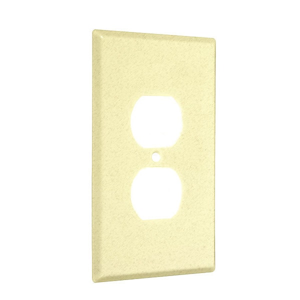 Taymac Duplex Jumbo Wall Plates, Number of Gangs: 1 Metal, Textured Finish, Ivory - WJTI-D