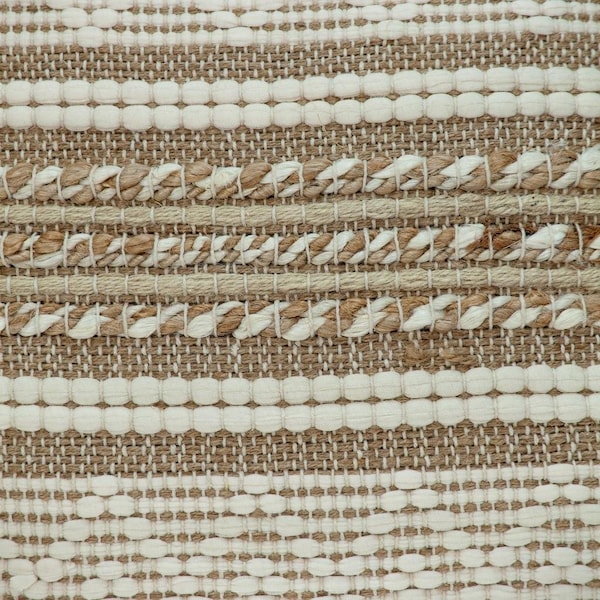 Homeroots 17.72 x 17.72 x 4 in. Linen & Brown Jute Throw Pillow - 383176