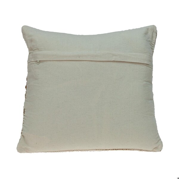 Homeroots 17.72 x 17.72 x 4 in. Linen & Brown Jute Throw Pillow - 383176