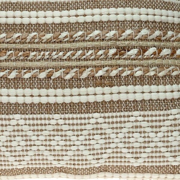 Homeroots 17.72 x 17.72 x 4 in. Linen & Brown Jute Throw Pillow - 383176