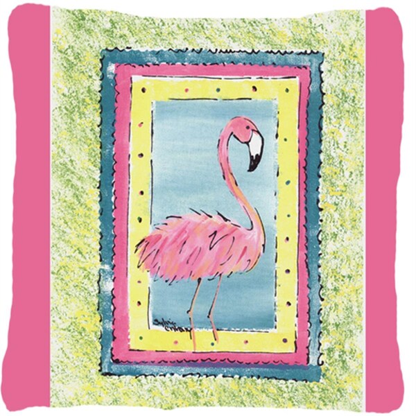 Jensendistributionservices 14 x 14 in. Bird - Flamingo Decorative Fabric Pillow - MI2555331