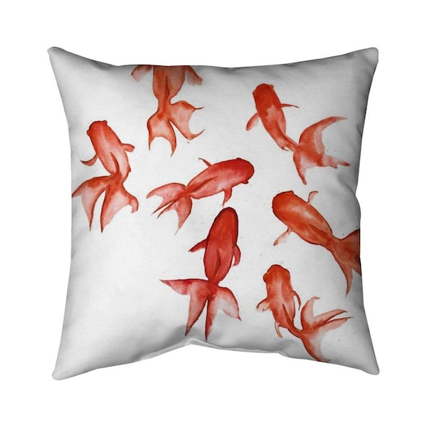 Begin Home Decor 20 x 20 in. Red Fishes-Double Sided Print Indoor Pillow - 5541-2020-AN401