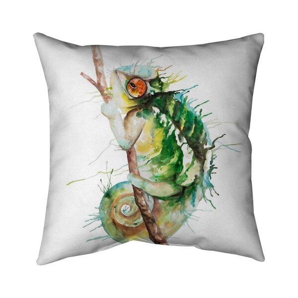 Fondo 20 x 20 in. Watercolor Chameleon-Double Sided Print Indoor Pillow - FO2791681