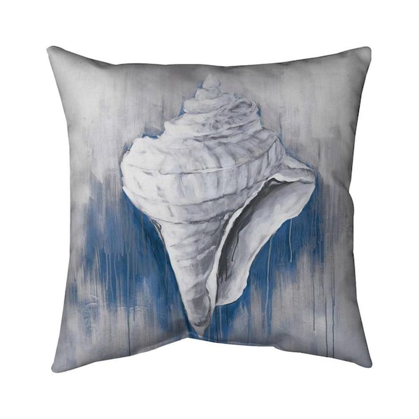 Fondo 26 x 26 in. Blue Conical Shell-Double Sided Print Indoor Pillow - FO2772634