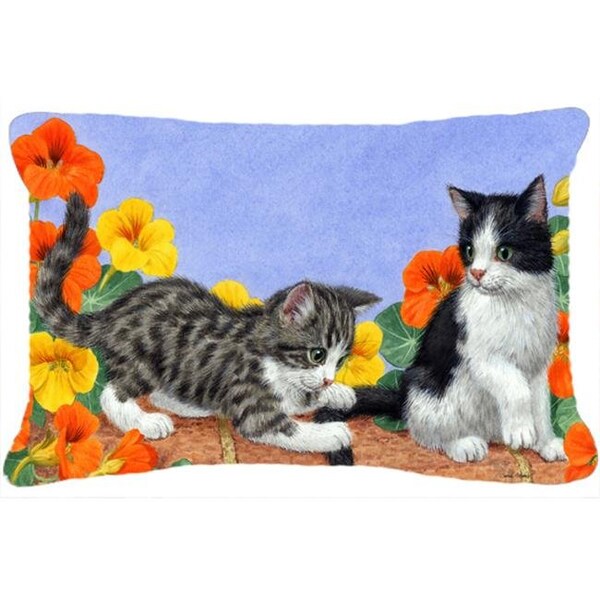 Carolines Treasures Carolines Treasures ASA2201PW1216 Kittens on Wall Fabric Decorative Pillow - ASA2201PW1216