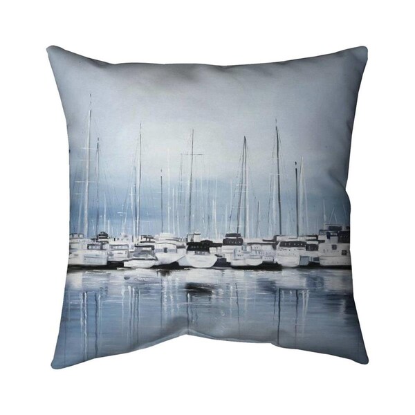 Begin Home Decor 26 x 26 in. Boats At The Dock 2-Double Sided Print Indoor Pillow - 5541-2626-CO119-1