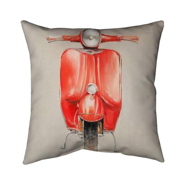 Fondo 26 x 26 in. Small Red Moped-Double Sided Print Indoor Pillow - FO2795861