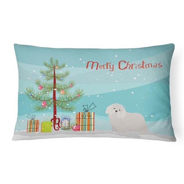Carolines Treasures Carolines Treasures CK3448PW1216 Coton De Tulear Christmas Tree Canvas Fabric Decorative Pillow - CK3448PW1216