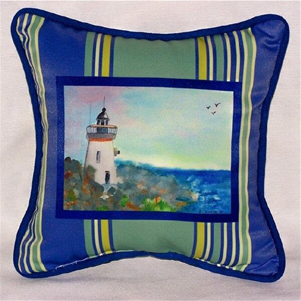 Betsy Drake Betsy Drake SN052 Light House Small Outdoor-Indoor Pillow 12"x12" - SN052