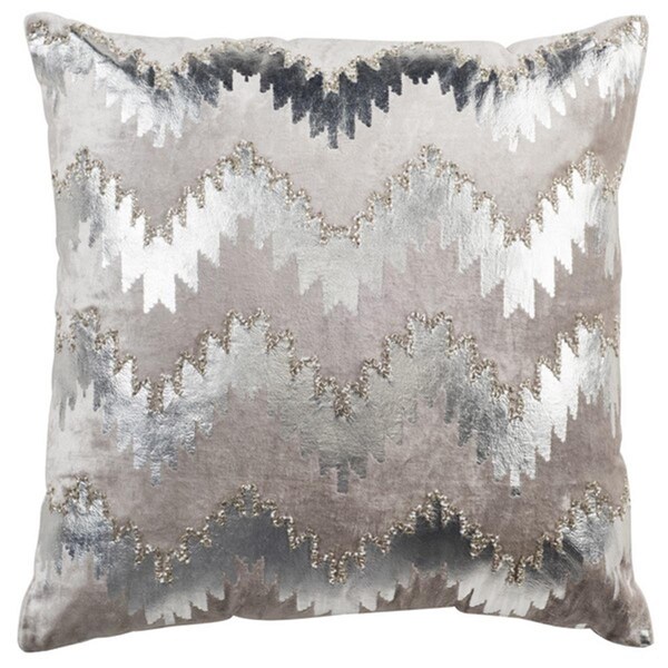 Safavieh 18 x 18 x 3 in. Sophia Flamestitch Pillow, Silver - PLS870A-1818