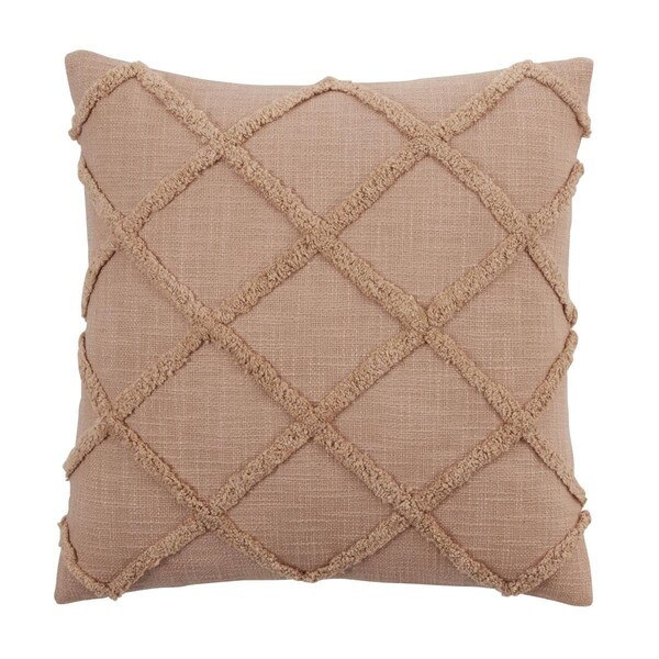 Rlm Distribution 20 in. Diamond Tufted Pillow Cover Natural - HO3213312
