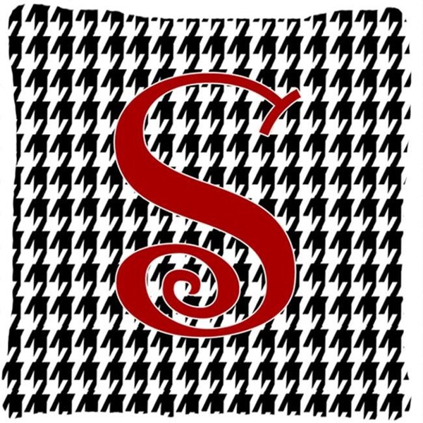 Carolines Treasures Carolines Treasures CJ1035-SPW1414 14 x 14 in. Monogram Initial S Houndstooth Black Fabric Decorative Pillow - CJ1035-SPW1414