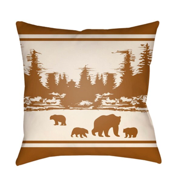 Artistic Weavers Lodge Cabin Woodland Poly Filled Pillow - Tan & Beige - 20 x 20 in. - LGCB2062-2020
