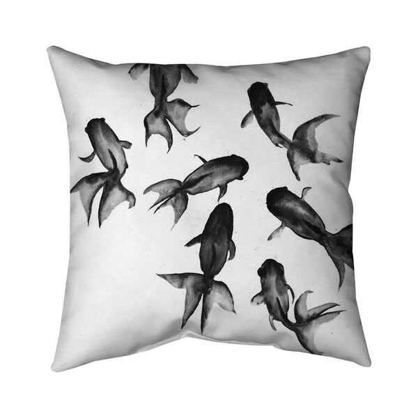 Begin Home Decor 20 x 20 in. Small Black Fishes-Double Sided Print Indoor Pillow - 5541-2020-AN401-1