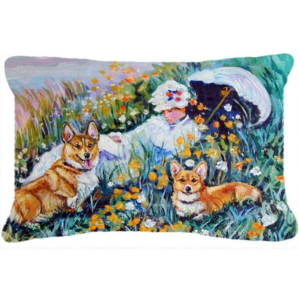 Carolines Treasures Carolines Treasures 7324PW1216 Corgi Classics Fabric Decorative Pillow - 7324PW1216