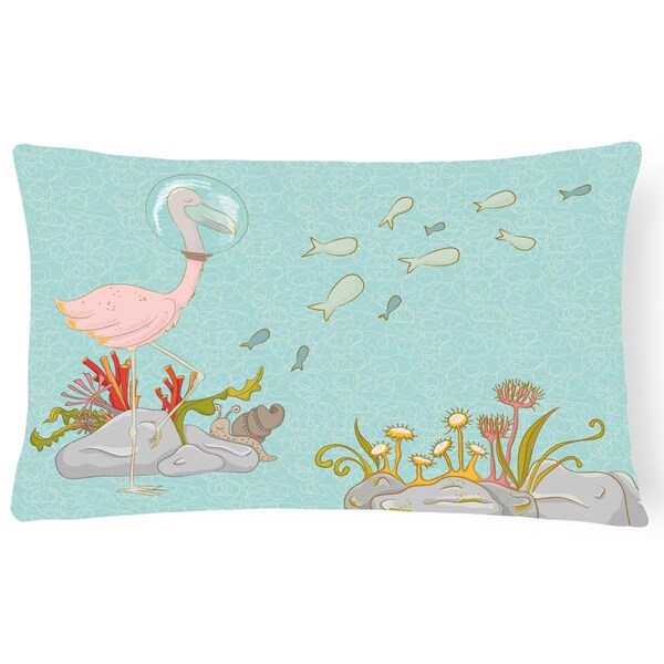 Jensendistributionservices Flamingo Underwater Canvas Fabric Decorative Pillow - MI2551315