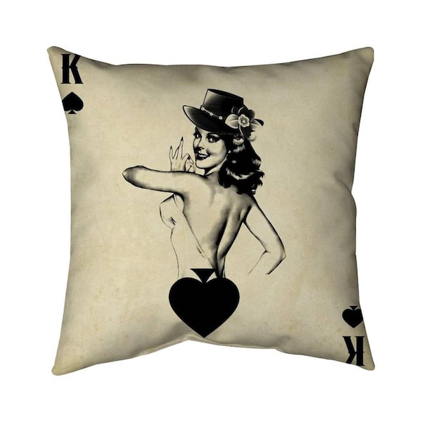 Begin Home Decor 26 x 26 in. King of Spades-Double Sided Print Indoor Pillow - 5541-2626-MI15