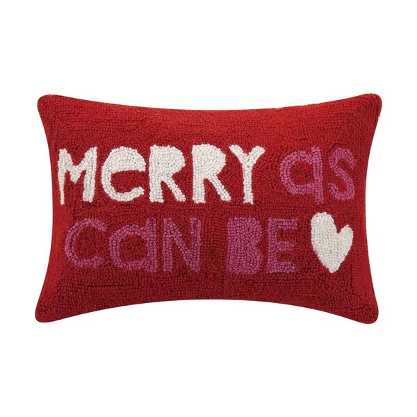 Peking Handicraft 12 x 18 in. Merry As Can Be Poly-Filled Hook Pillow - 31APS51C18OB