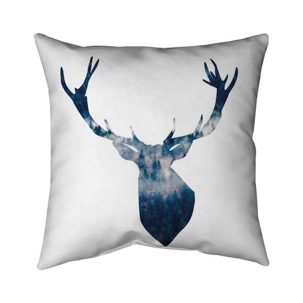 Begin Home Decor 20 x 20 in. Deer Head Landscape-Double Sided Print Indoor Pillow - 5541-2020-AN468