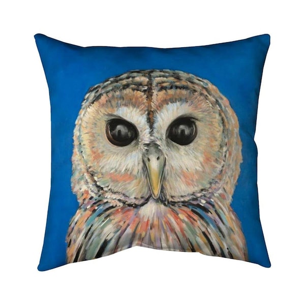 Fondo 20 x 20 in. Colorful Spotted Owl-Double Sided Print Indoor Pillow - FO2791478