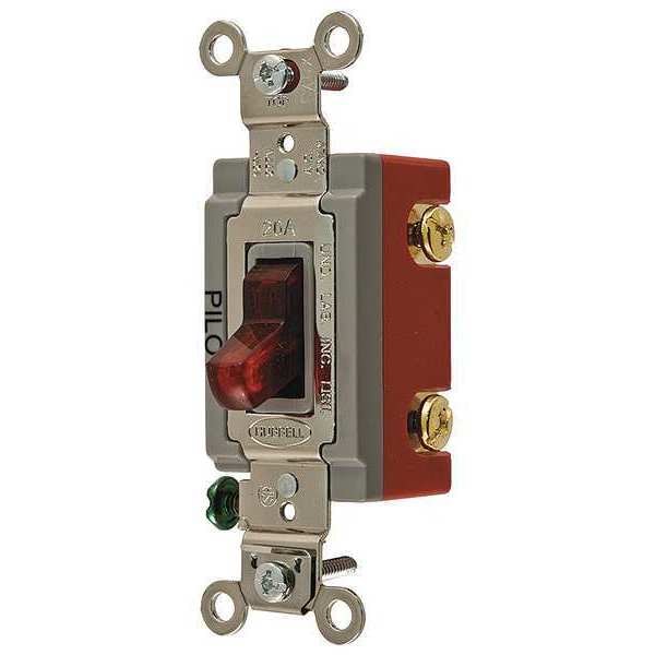 Hubbell Pilot Lite Wall Swtch, 3-Way, 120/277V, 20A - HBL1223PL