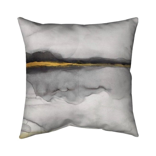 Fondo 26 x 26 in. Gold Stripe Abstract-Double Sided Print Indoor Pillow - FO2774199