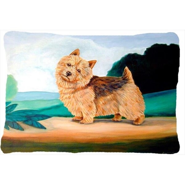 Carolines Treasures Carolines Treasures 7519PW1216 12 x 16 in. Norwich Terrier Decorative Indoor & Outdoor Fabric Pillow - 7519PW1216