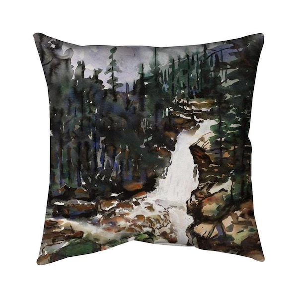 Fondo 20 x 20 in. Falls of Alberta-Double Sided Print Indoor Pillow - FO2798507