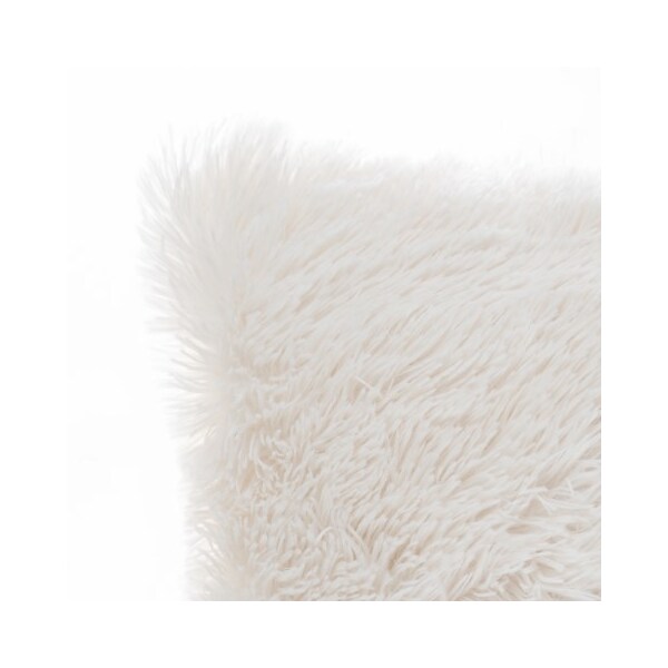 Hastings Home Hastings Home Set of 2 White Faux Fur Shag Pillows - 582619IQA