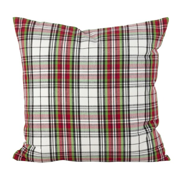 Rlm Distribution SARO  20 in. Square Classic Tartan Plaid Pattern Cotton Down Filled Throw Pillow  Multi Color - HO2657621