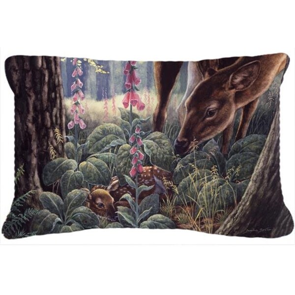 Carolines Treasures Carolines Treasures BDBA0259PW1216 Doe & Fawn Deer Fabric Decorative Pillow - BDBA0259PW1216