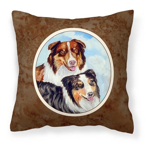 Carolines Treasures Carolines Treasures 7009PW1414 Australian Shepherd What a Pair Fabric Decorative Pillow - 7009PW1414