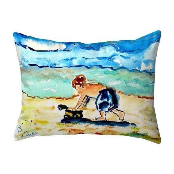 Betsy Drake Betsy Drake NC832 16 x 20 in. Boy & Toy No Cord Pillow - NC832