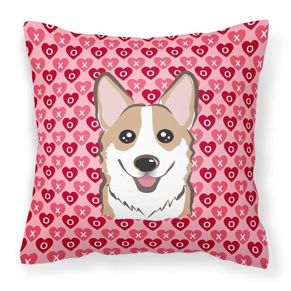 Carolines Treasures Carolines Treasures BB5323PW1818 Sable Corgi Hearts Fabric Decorative Pillow - BB5323PW1818