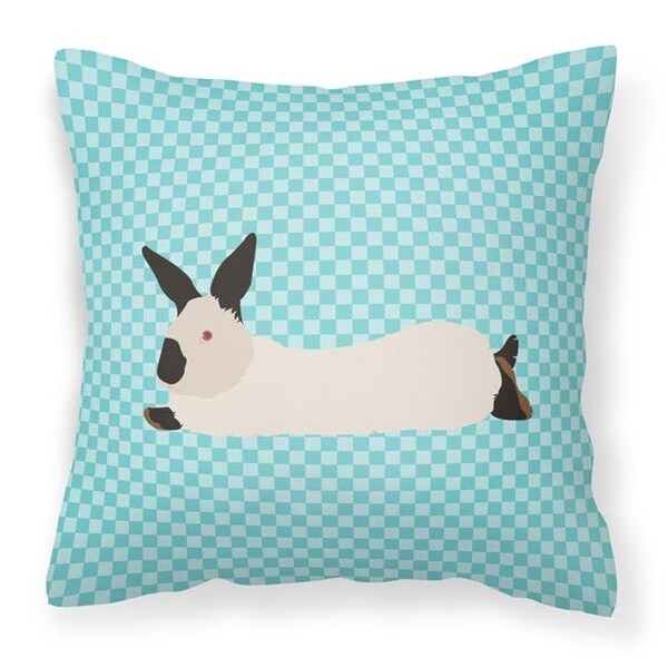 Carolines Treasures Carolines Treasures BB8141PW1818 California White Rabbit Blue Check Fabric Decorative Pillow; 18 x 18 in. - BB8141PW1818
