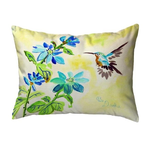 Betsy Drake Betsy Drake NC1009 16 x 20 in. Aqua Hummingbird Non-Corded Indoor & Outdoor Pillow - NC1009