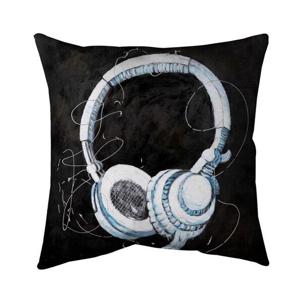 Begin Home Decor 26 x 26 in. Headphones-Double Sided Print Indoor Pillow - 5541-2626-MU26