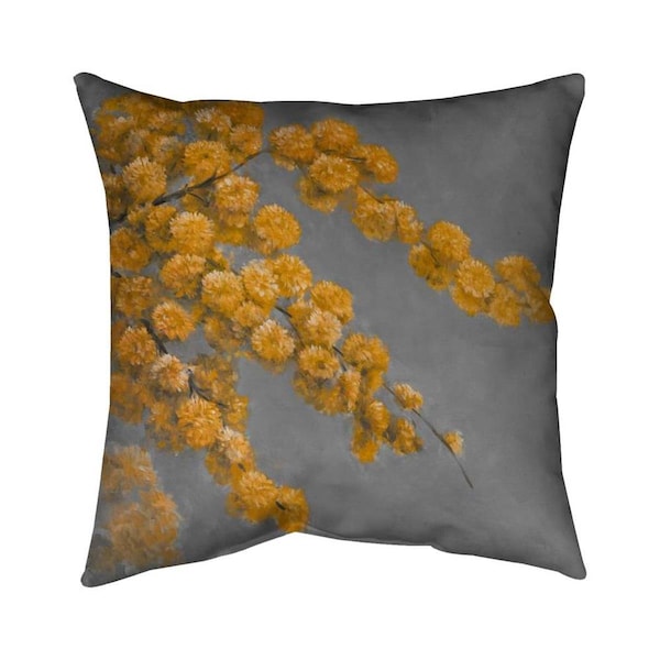 Fondo 26 x 26 in. Golden Wattle Plant-Double Sided Print Indoor Pillow - FO2798638