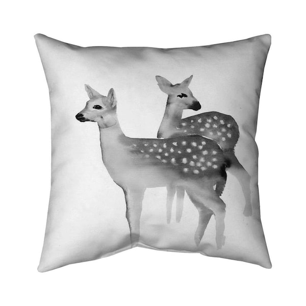 Begin Home Decor 26 x 26 in. Faon Black & White-Double Sided Print Indoor Pillow - 5541-2626-AN453-1