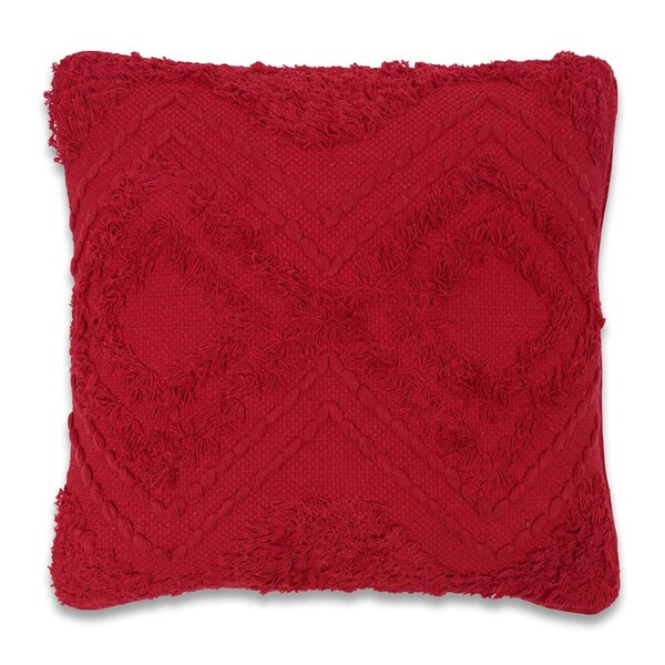 Dare2Decor 18 x 18 in. Diamond Cotton Pillow, Red - DA3256811
