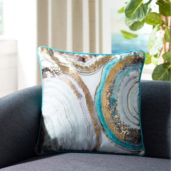 Safavieh Nima Pillow, Blue & Gold - PLS7013A-1818
