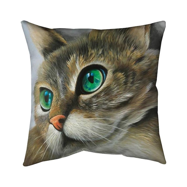 Fondo 26 x 26 in. Peaceful Cat Portrait-Double Sided Print Indoor Pillow - FO2794263