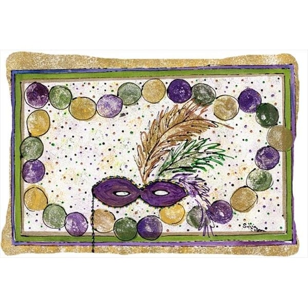Carolines Treasures Carolines Treasures 8059PW1216 Mardi Gras Beads Indoor & Outdoor Decorative Fabric Pillow - 12 x 16 in. - 8059PW1216